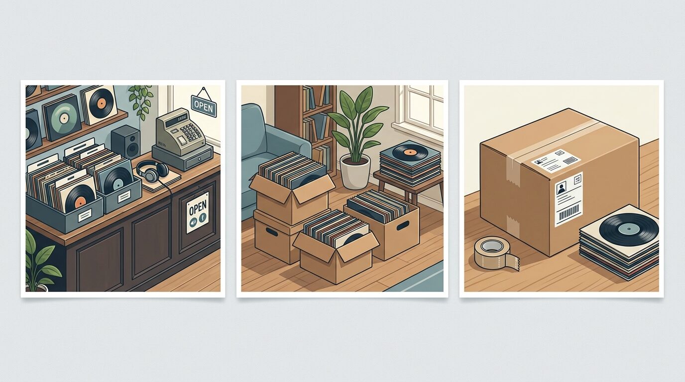 レコード買取3つの方法（店頭・出張・宅配）