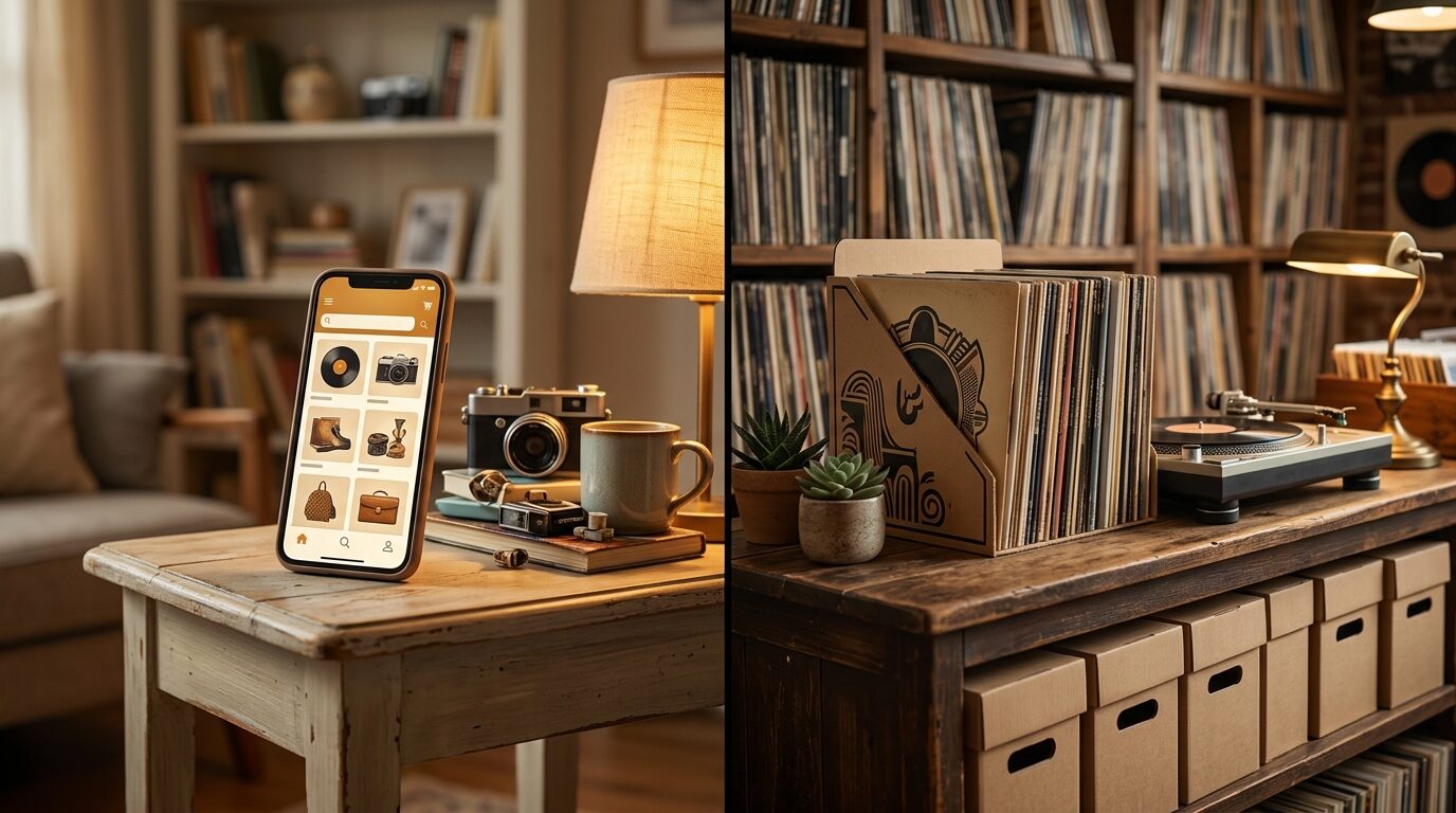 フリマアプリと買取業者の比較イメージ