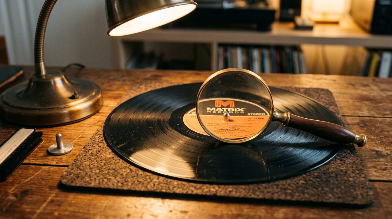 レコード売却前のチェックリスト作業写真