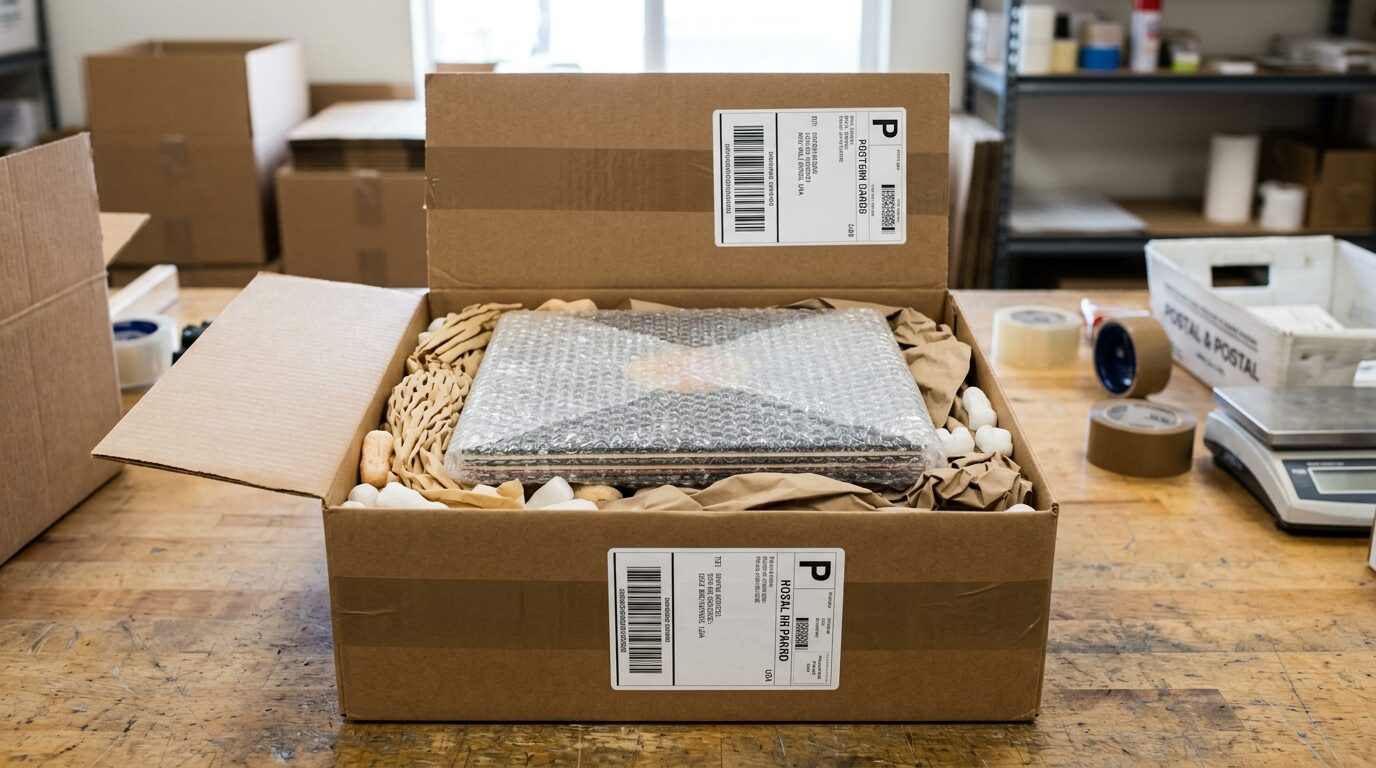 宅配買取用に梱包されたレコード