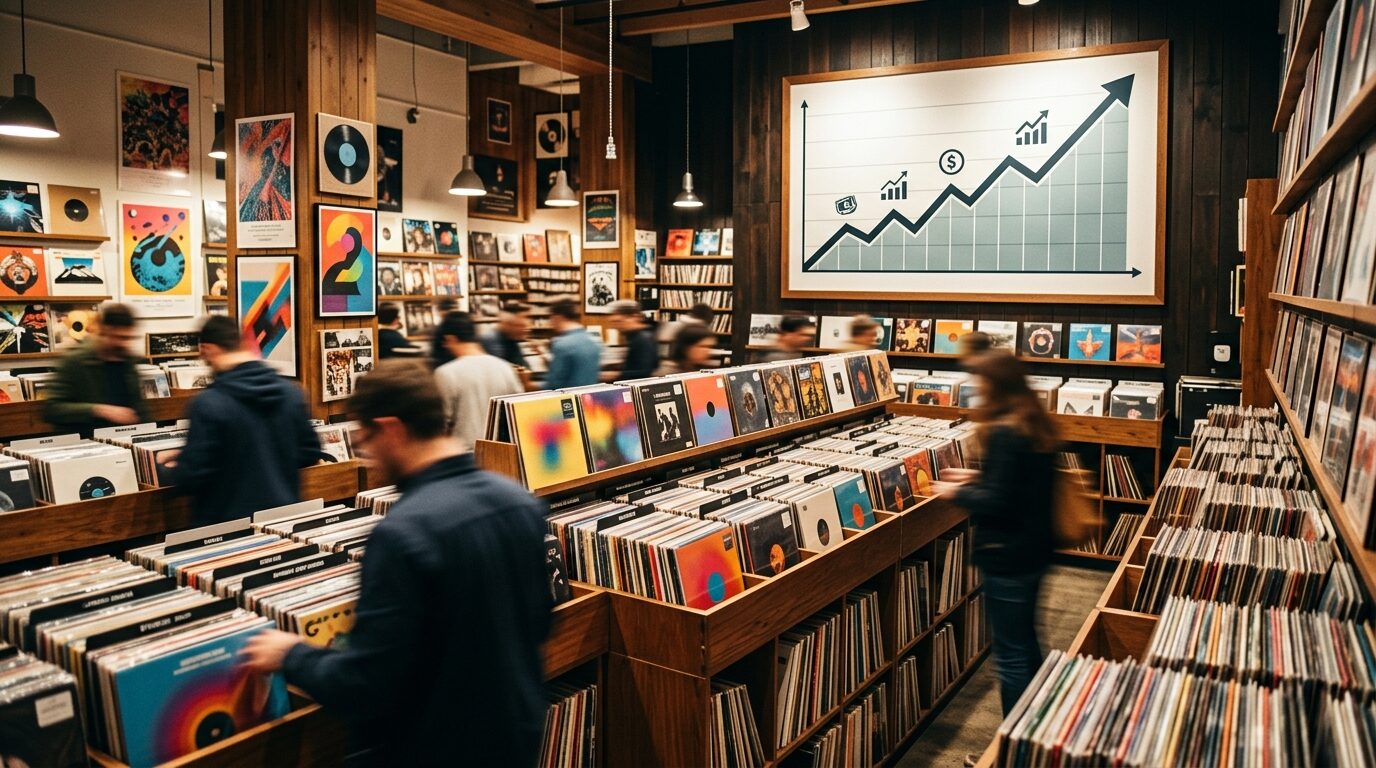 活況を見せるレコード買取市場のイメージ