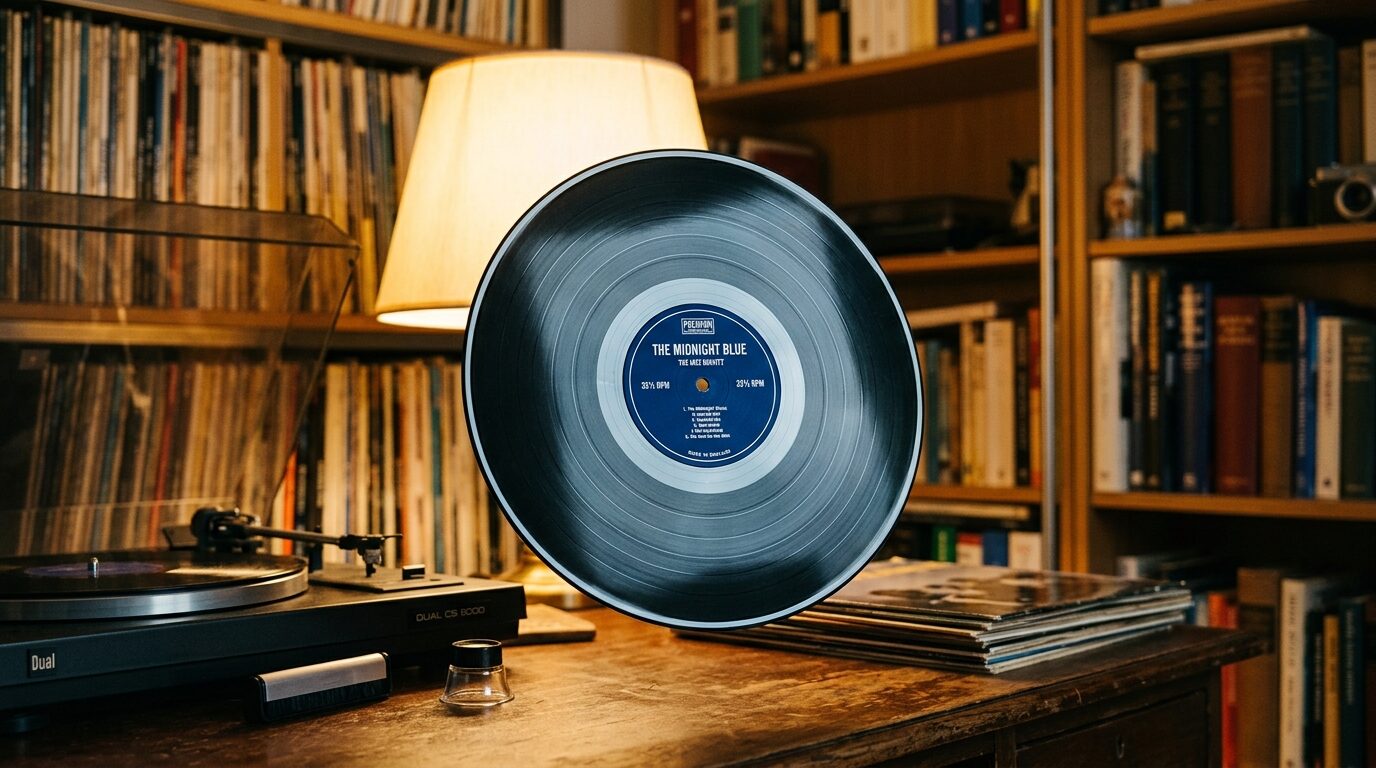 レコードを光にかざして状態確認