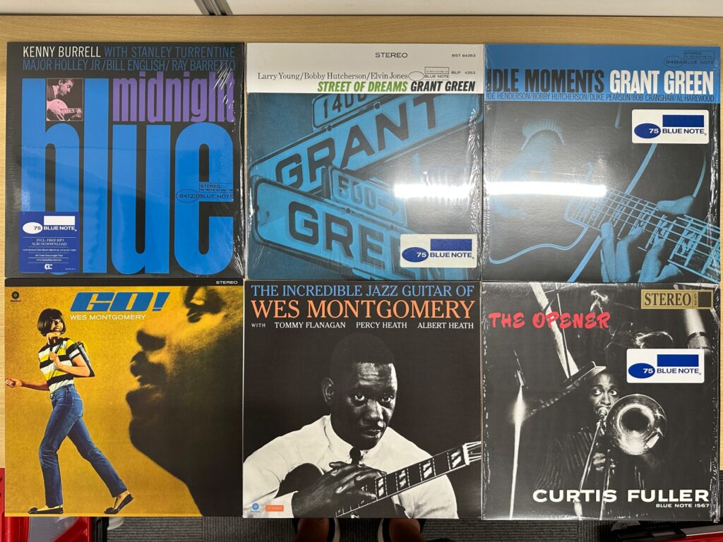 Blue Note系ジャズLPのプレミアム復刻盤が並ぶコレクション
