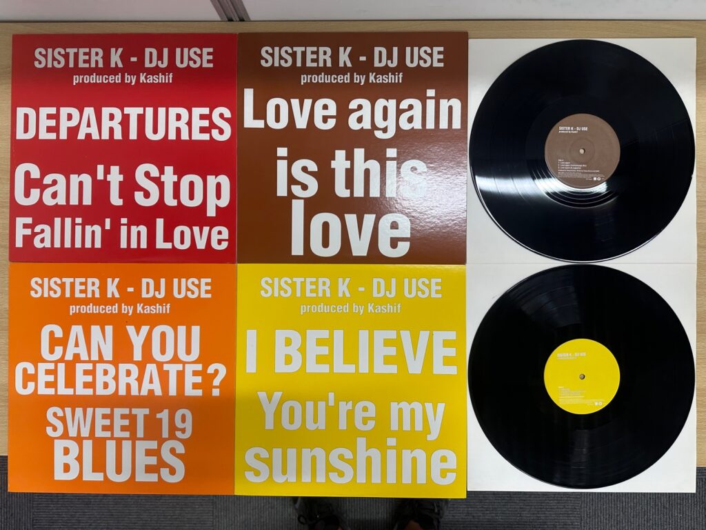 SISTER K - DJ USEの12インチレコード4枚。『DEPARTURES』『Love again is this love』などを収録。